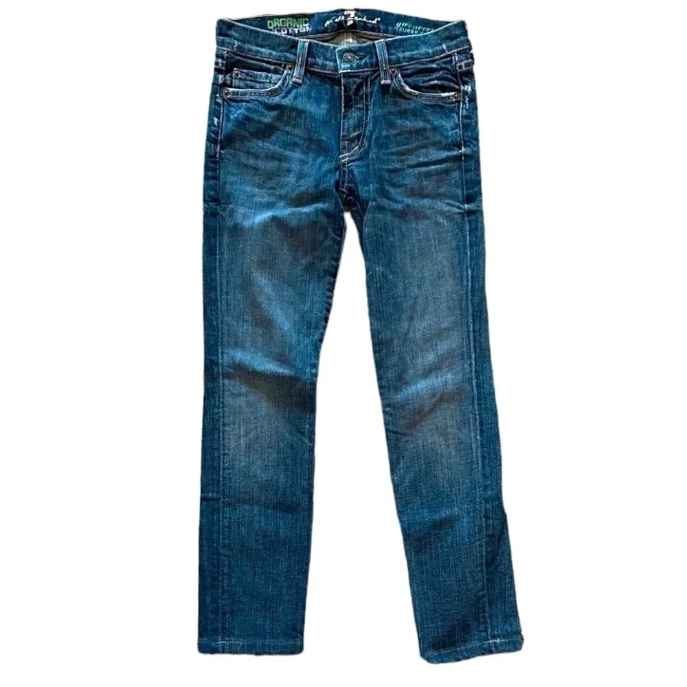 7 For All Mankind Size 23 Super Skinny Organic Cotton Jeans - Picture 1 of 6